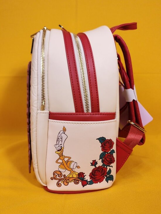 Loungefly Disney Beauty and the Beast Belle Books Magnetic Door Mini Backpack
